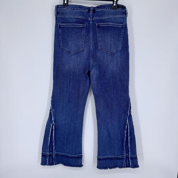 Liverpool Jeans Womens 10 Blue‎ Crop Flare Eco Logical Frayed Hem Denim Pants - Picture 8 of 12